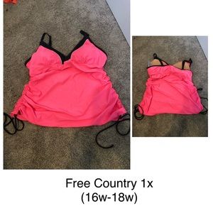 Free country plus size Tankini top. Washed but not worn.